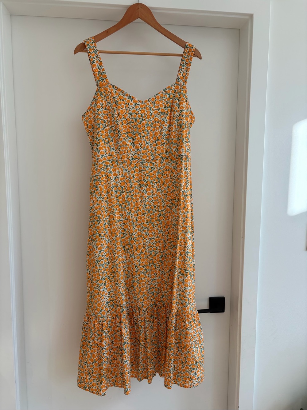 Pink Martini Perfect Late Summer/Fall Floral Midi Dress 100% Cotton L